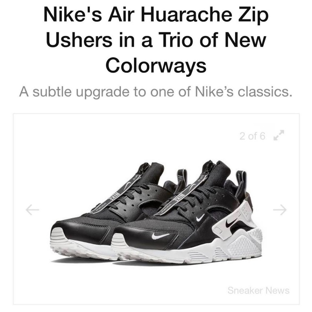 Nike Air Huarache Run Premium Black and White